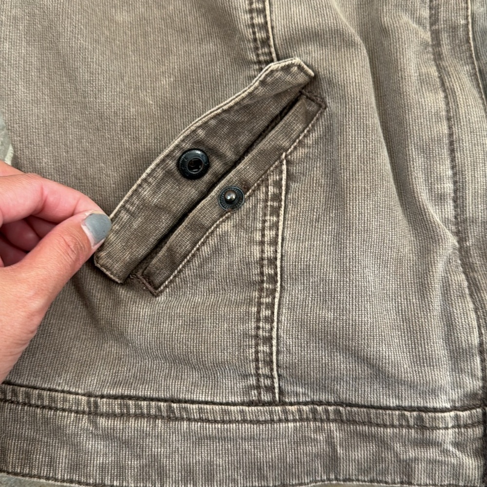 Fox Classic Racing Jean Jacket crop Frosty Taupe Medium two way zip - Picture 8 of 16